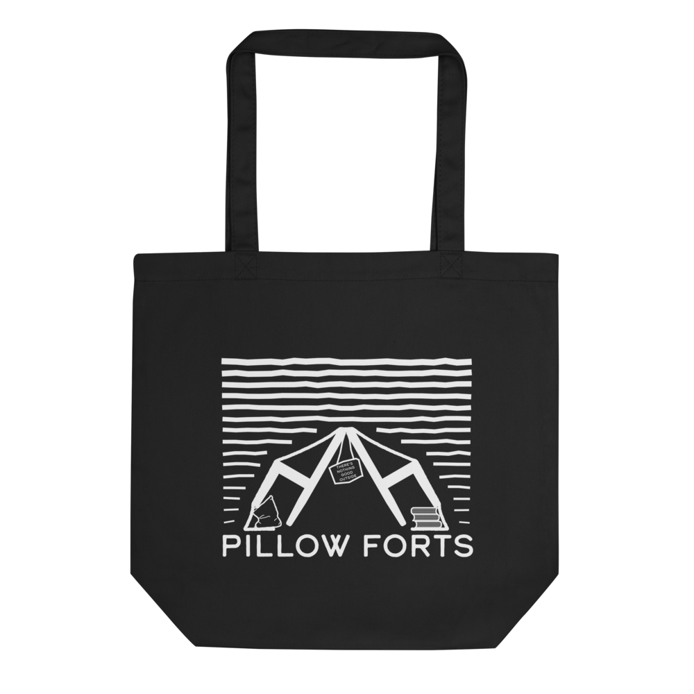 Pillow Forts eco tote bag - printed in white