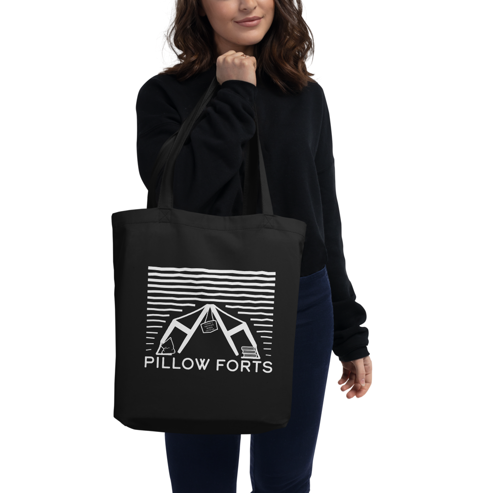 Pillow Forts eco tote bag - printed in white