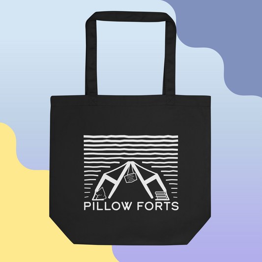 Pillow Forts eco tote bag - printed in white